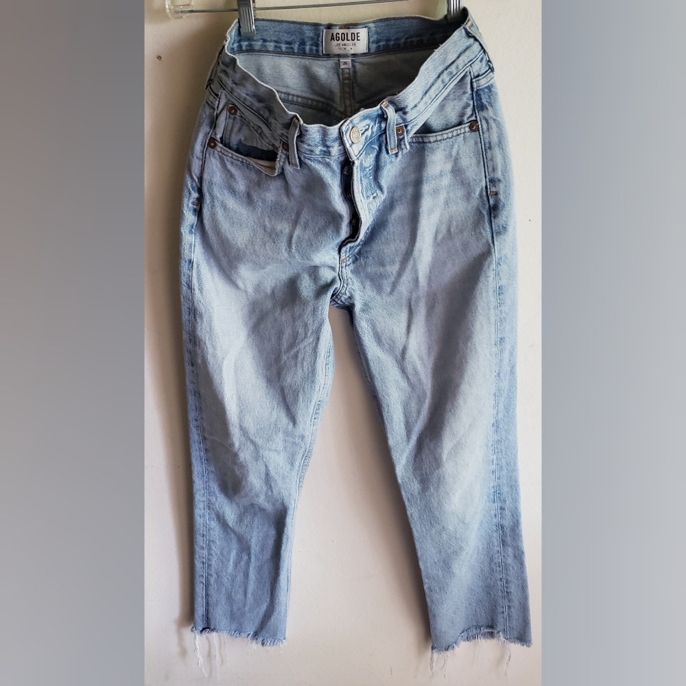 Agolde Riley Cropped Light Blue Jeans